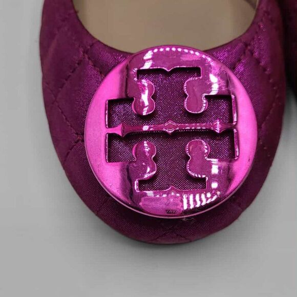Tory Burch Metallic Fuschia Reva Flats size 7M NEW!  NWT! - Picture 2 of 14
